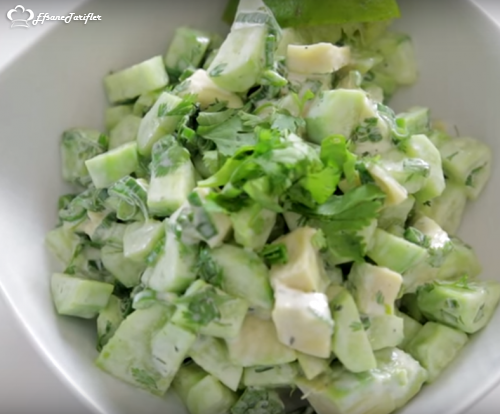 Salatalıklı Avakado Salatası Tarifi Salatalıklı Avakado Salatası Nasıl Yapılır