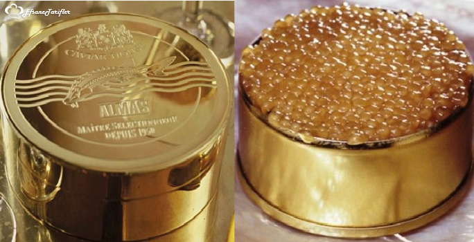 Dünyanın en pahalı deniz ürünlerinden biri olan Almas İran’da üretilip altın kaplarda servis edilen çok lezzetli bir deniz ürünüdür. :)